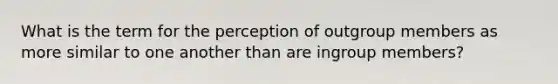 What is the term for the perception of outgroup members as more similar to one another than are ingroup members?