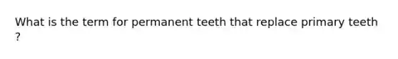 What is the term for permanent teeth that replace primary teeth ?