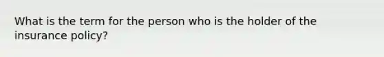 What is the term for the person who is the holder of the insurance policy?