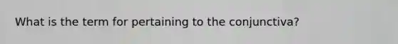 What is the term for pertaining to the conjunctiva​?