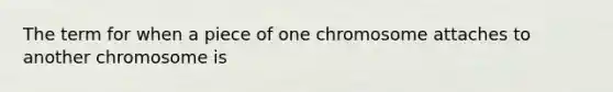 The term for when a piece of one chromosome attaches to another chromosome is