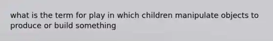 what is the term for play in which children manipulate objects to produce or build something