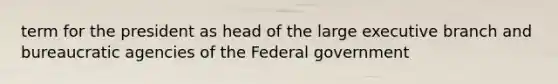 term for the president as head of the large executive branch and bureaucratic agencies of the Federal government