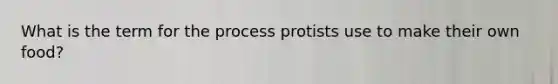 What is the term for the process protists use to make their own food?