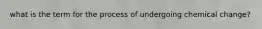 what is the term for the process of undergoing chemical change?