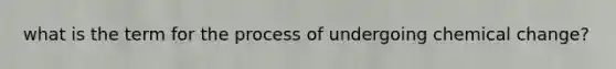 what is the term for the process of undergoing chemical change?