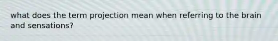 what does the term projection mean when referring to the brain and sensations?