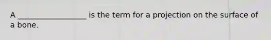 A __________________ is the term for a projection on the surface of a bone.