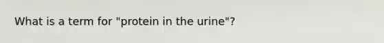 What is a term for "protein in the urine"?