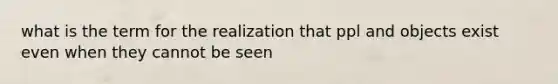 what is the term for the realization that ppl and objects exist even when they cannot be seen