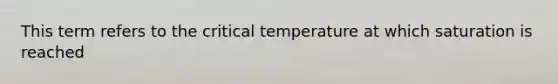 This term refers to the critical temperature at which saturation is reached