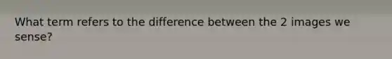 What term refers to the difference between the 2 images we sense?