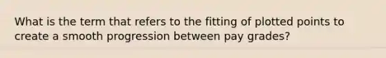 What is the term that refers to the fitting of plotted points to create a smooth progression between pay​ grades?