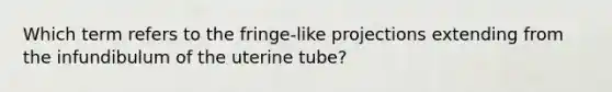 Which term refers to the fringe-like projections extending from the infundibulum of the uterine tube?