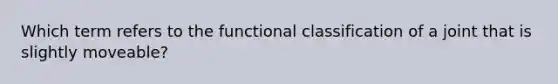 Which term refers to the functional classification of a joint that is slightly moveable?