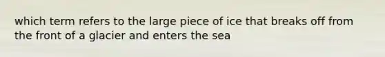 which term refers to the large piece of ice that breaks off from the front of a glacier and enters the sea