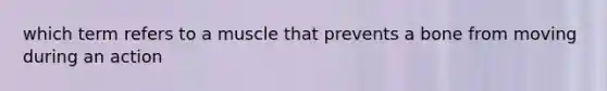 which term refers to a muscle that prevents a bone from moving during an action