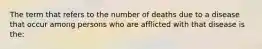 The term that refers to the number of deaths due to a disease that occur among persons who are afflicted with that disease is the: