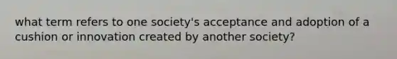 what term refers to one society's acceptance and adoption of a cushion or innovation created by another society?