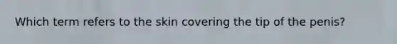 Which term refers to the skin covering the tip of the penis?