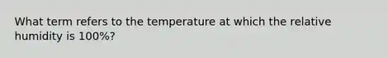 What term refers to the temperature at which the relative humidity is 100%?