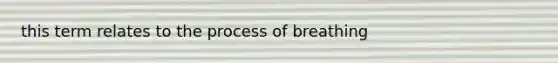 this term relates to the process of breathing