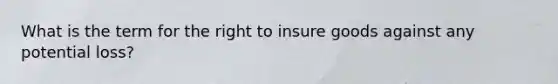 What is the term for the right to insure goods against any potential loss?