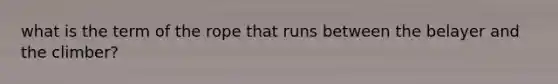 what is the term of the rope that runs between the belayer and the climber?