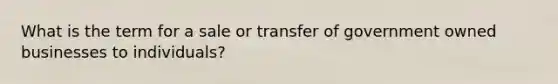 What is the term for a sale or transfer of government owned businesses to individuals?