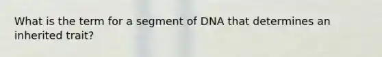 What is the term for a segment of DNA that determines an inherited trait?