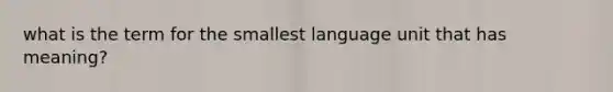 what is the term for the smallest language unit that has meaning?