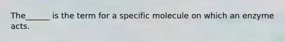 The______ is the term for a specific molecule on which an enzyme acts.