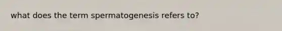 what does the term spermatogenesis refers to?