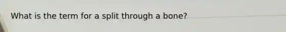 What is the term for a split through a bone?