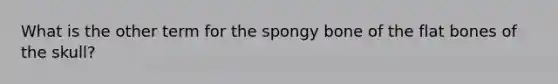 What is the other term for the spongy bone of the flat bones of the skull?