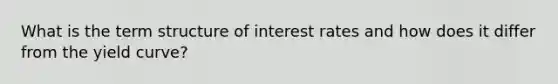 What is the term structure of interest rates and how does it differ from the yield curve?