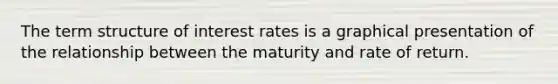 The term structure of interest rates is a graphical presentation of the relationship between the maturity and rate of return.