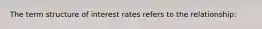 The term structure of interest rates refers to the​ relationship: