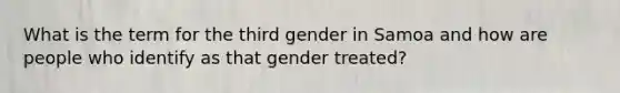 What is the term for the third gender in Samoa and how are people who identify as that gender treated?