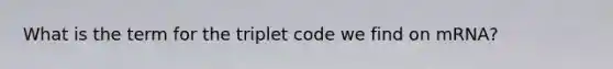 What is the term for the triplet code we find on mRNA?