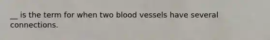 __ is the term for when two blood vessels have several connections.