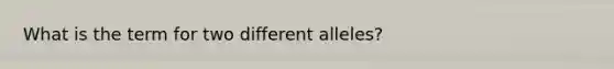 What is the term for two different alleles?