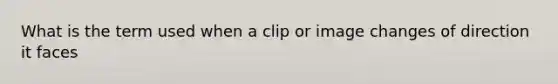 What is the term used when a clip or image changes of direction it faces