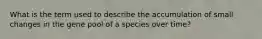 What is the term used to describe the accumulation of small changes in the gene pool of a species over time?