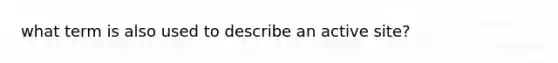 what term is also used to describe an active site?