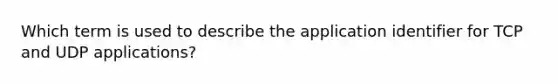 Which term is used to describe the application identifier for TCP and UDP applications?