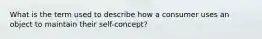 What is the term used to describe how a consumer uses an object to maintain their self-concept?