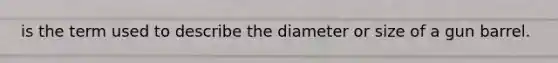 is the term used to describe the diameter or size of a gun barrel.