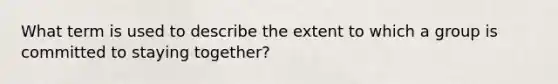 What term is used to describe the extent to which a group is committed to staying together?