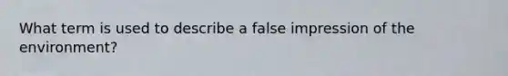 What term is used to describe a false impression of the environment?